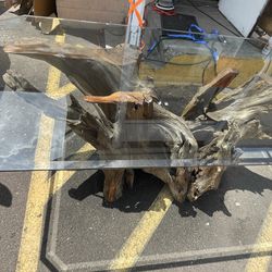 Unique driftwood dining table