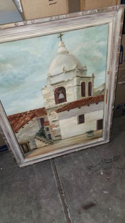 Bell Tower Courtyard of the historic Carmel Mission Painting