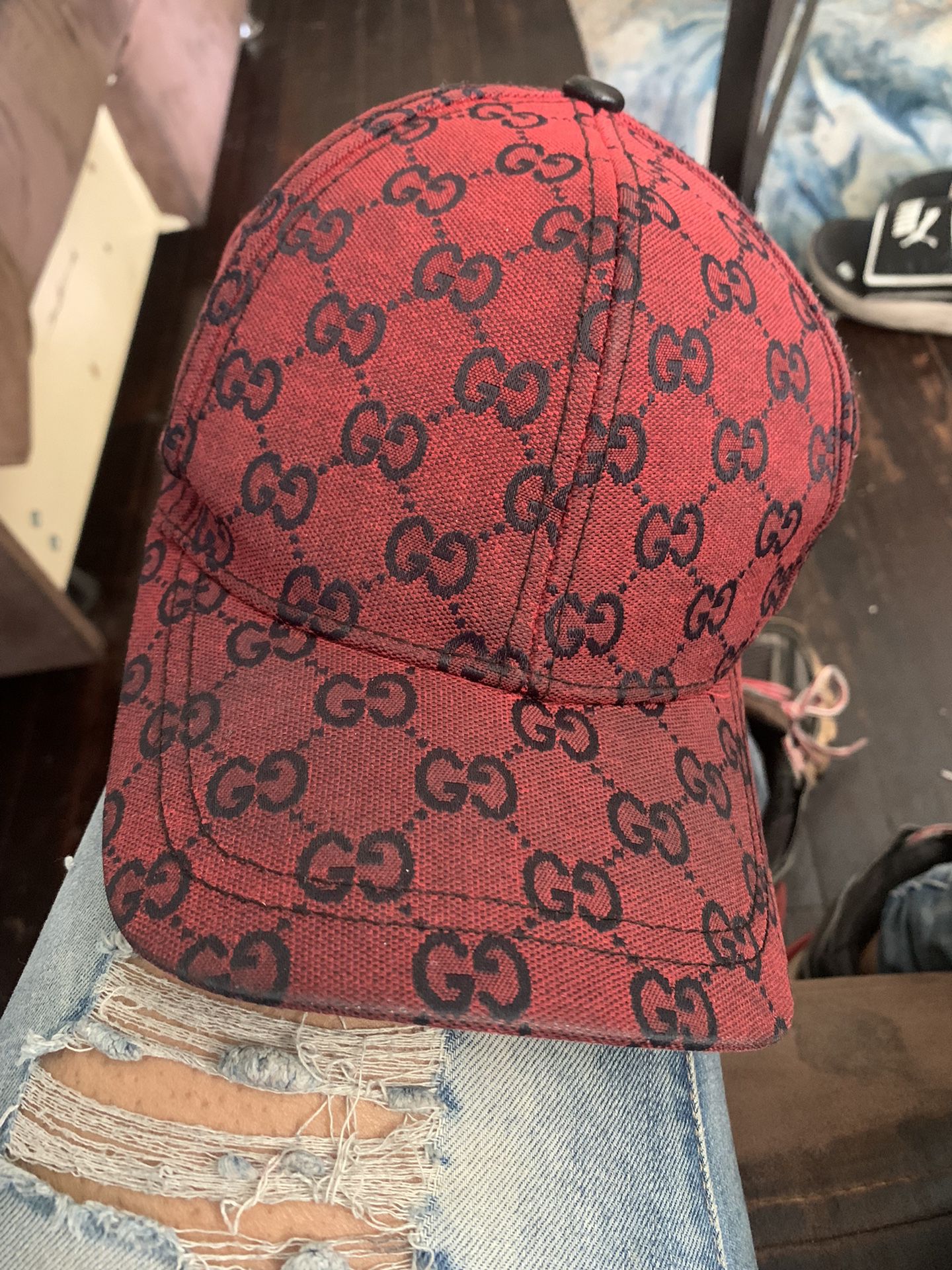Red & Black Gucci Double G Hat