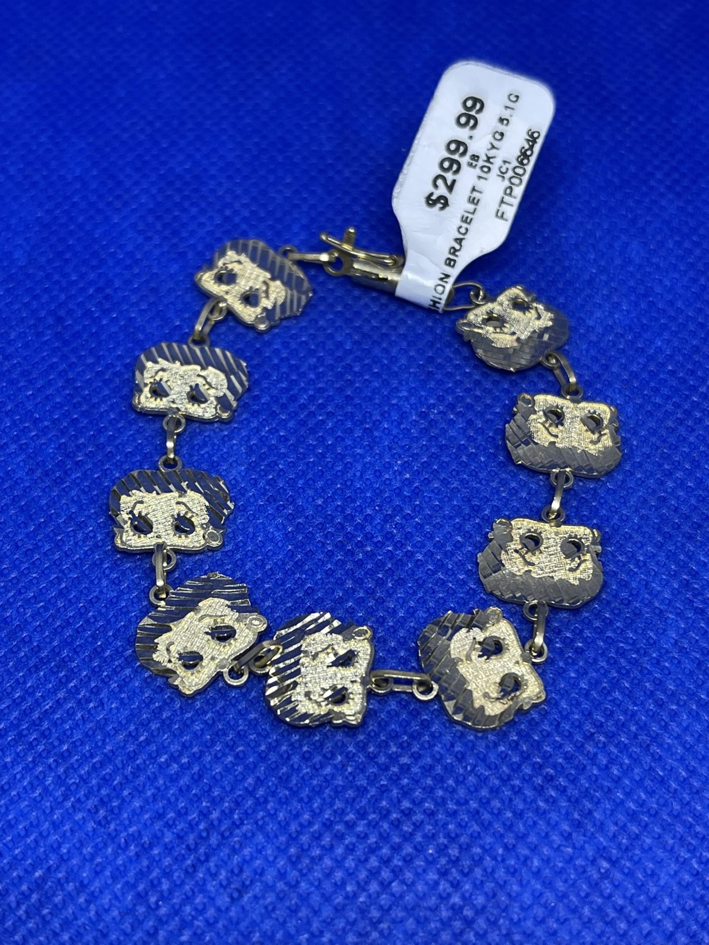 Betty Boop Bracelet Womens/girls 10kt Yellow Gold 6” 5.1 Grams