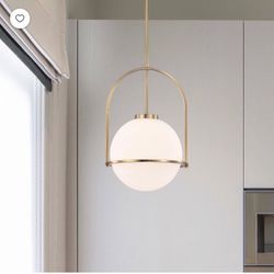 12” 1-Light Brass Finish Pendant Ceiling Light