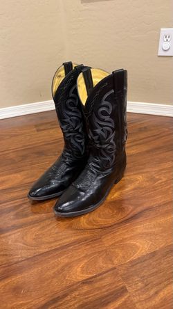 Men's 10.5 D Dan Post DP 2110 Milwaukee Cowboy Western Boots Black Leather Work