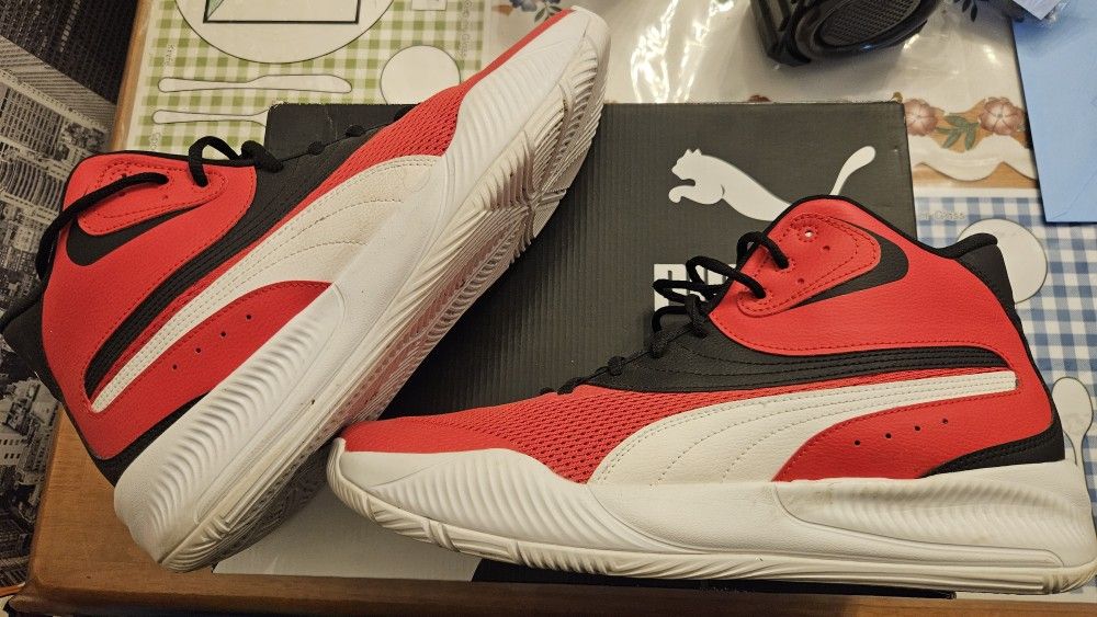 Worn Once Red Men's 13 Puma Mid Top Sneakers 