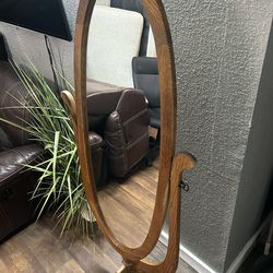 Oval Wood Mirror