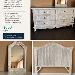 White Wicker Bedroom Set