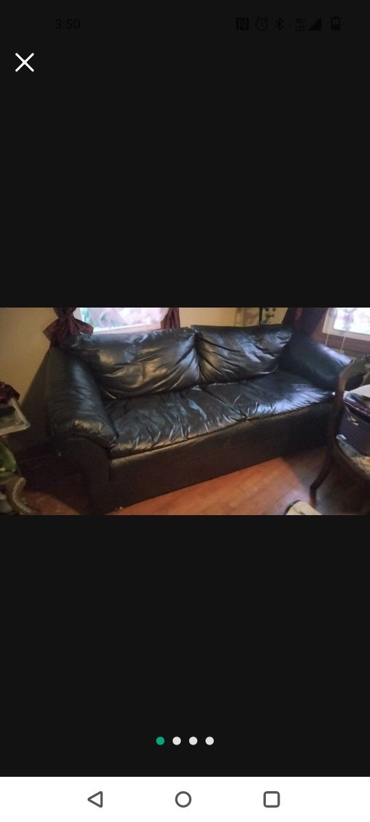 MUST SELL - leaving town tomorrow/ black leather couch and Rocker recliner
