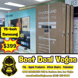 75" Samsung Crystal UHD 4K Smart TV