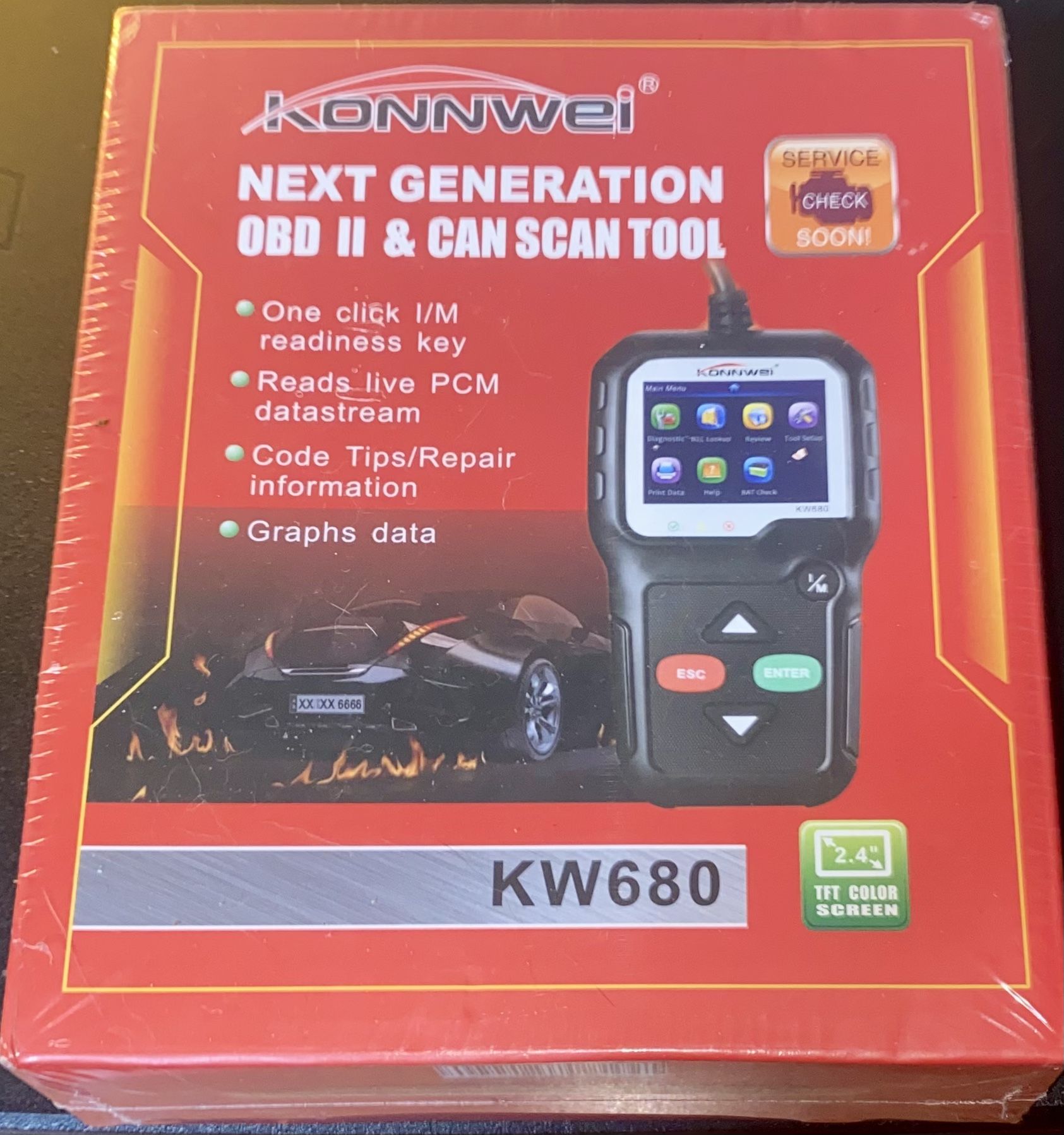 KONNWEI KW680 OBD2 Diagnostic Tool Car Code Reader Check Engine Light Scan Tool