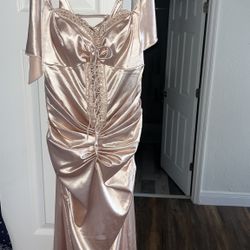 New Silk Lace Up Dress