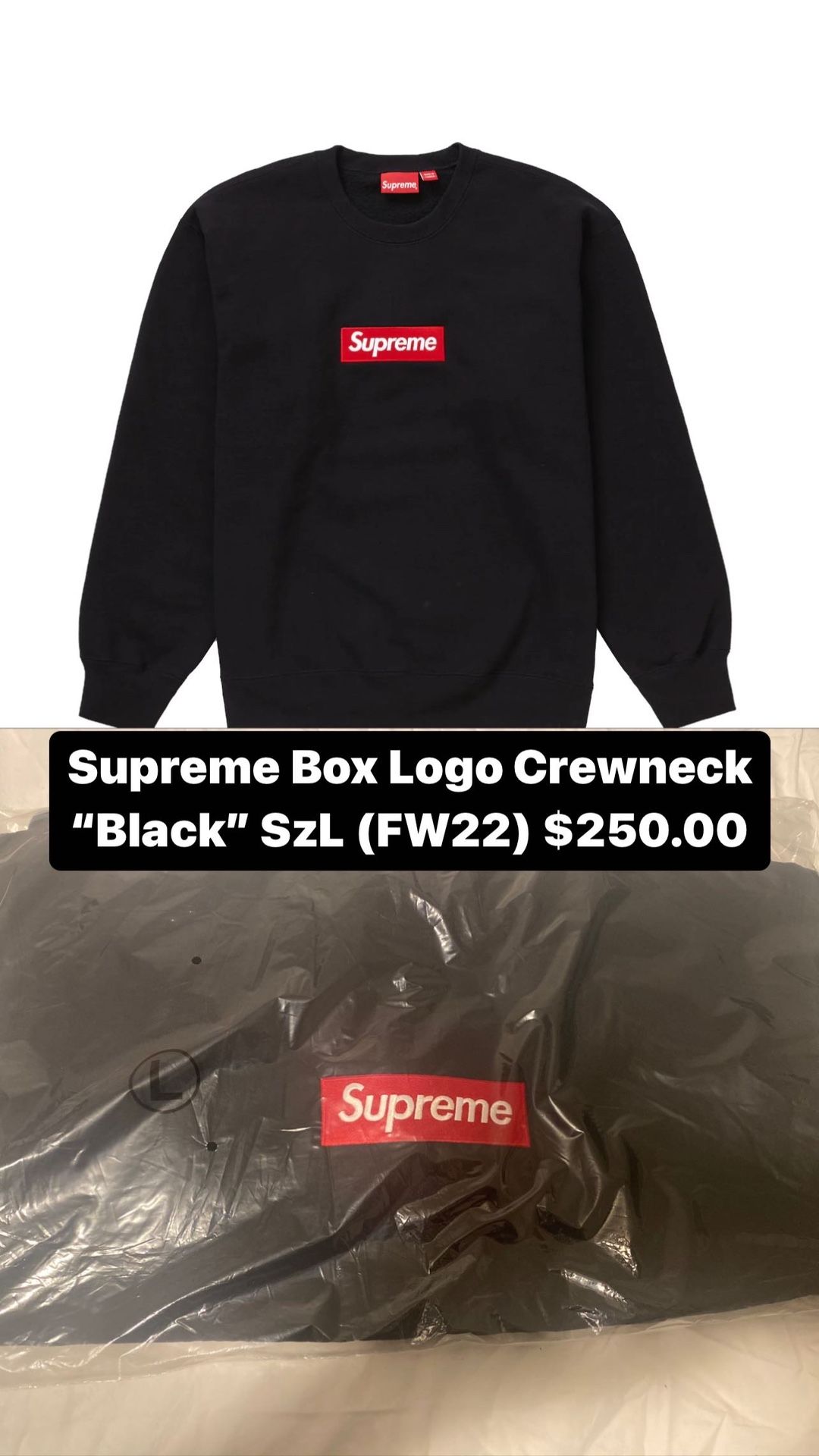 SUPREME 22AW Box Logo Crewneck Black