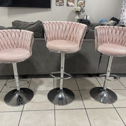 Adjustable Pink Bar Stools 