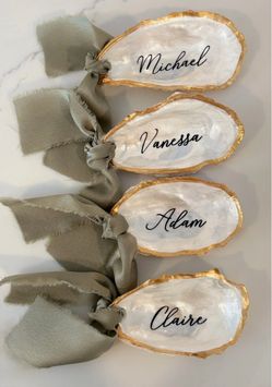 Custom made oyster shells - weddings, bridal showers