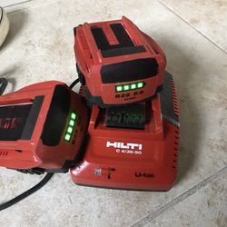 Hilti Charger And 2 Battery 