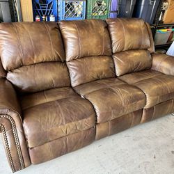 Leather Reclining Couch & Loveseat Set