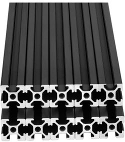 10pcs 2000mm T Slot 2020 Aluminum Extrusion European Standard Anodized Linear Rail for 3D Printer Parts and CNC DIY Black(78.7'')