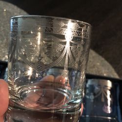 White Gold Plated  Set Of 6  Glasses 