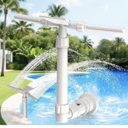 Pool Fountain for Above and In-Ground Pools, XJUGEZ 360° adjustable Dual Mode Waterfall pool sprinkler fountain, pressure and height adjustable pool a