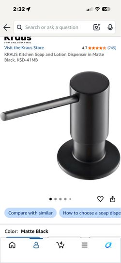 Kraus Kitchen Soap Dispenser Matte Black