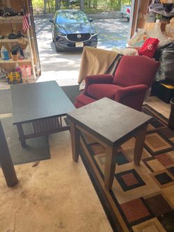 Recliner and 2 tables