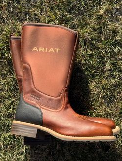 ARIAT HYBRID ALL WEATHER WATERPROOF NEOPRENE WORK BOOTS - STEEL TOE  12