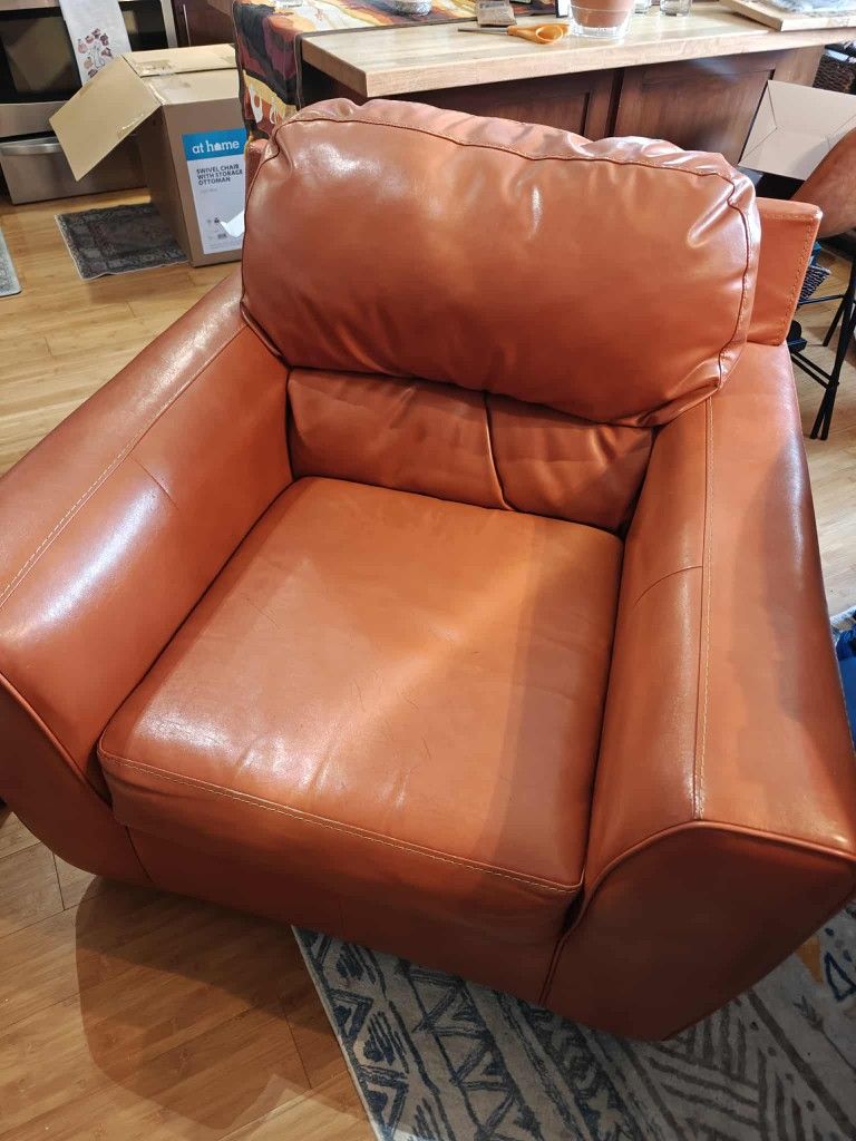 SUPER Comfy Rustic Orange Sofa Chair (Chair Covers Included For Free!)