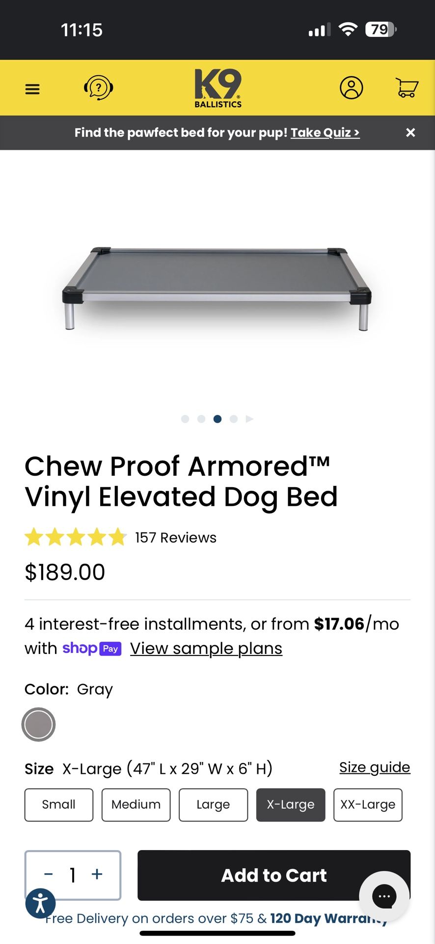 K9 BALL… Chew Proof Indestructible Dog Bed - Can be elevated