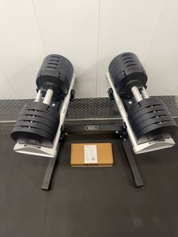 NÜOBELL S 5100 Silver Dumbbells with Stand
