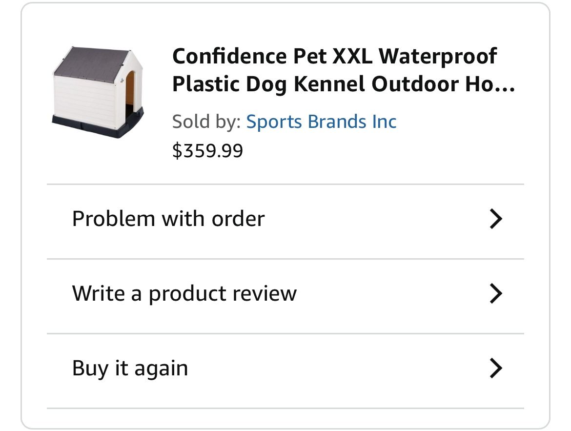 Confidence Pet XXL Waterproof Plastic Dog Kennel Outdoor House Brown