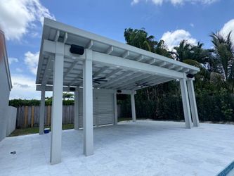 Wood pergola aluminum roof