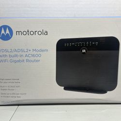 Motorola MD1600 VDSL2/ADSL2+ Modem and AC1600 WiFi Gigabit Router - Black