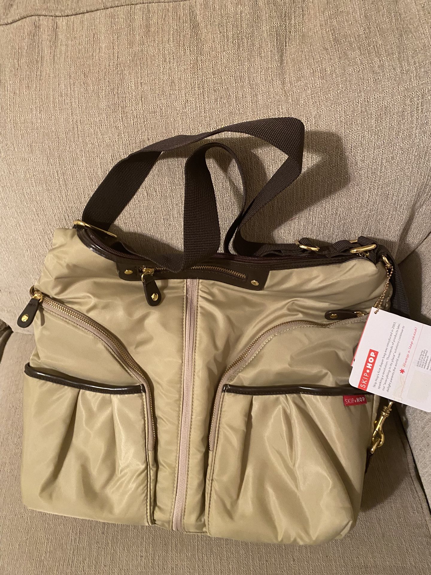 Expandable Khaki Diapers Bag. Brand New 