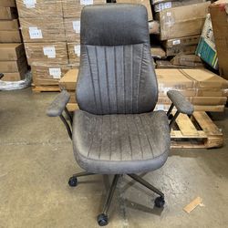 High Back Home Office Chair,Mid Century Modren Ergonomic Executive Chair,Lumbar Support Swivel Task Chair with Wheels,Computer Desk Chair Suede Fabric