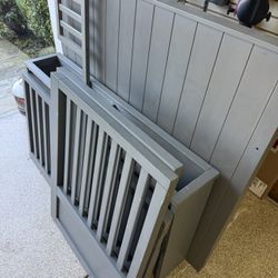 Crate & Barrel Gray Wood Bed Frame  For kids – Solid Wood – Disassembled