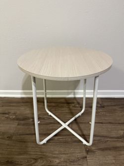 Small Round Side End Table Cream White