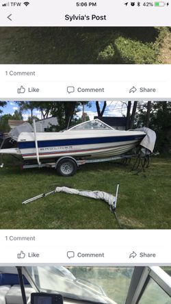 Bay liner boat with trailer