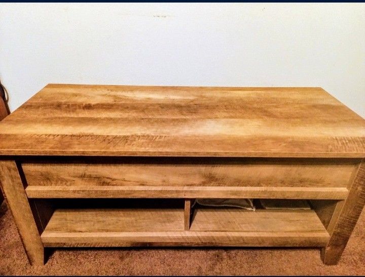 Lift-Top Coffee Table Dakota Pass Collection Craftsman Oak Finish