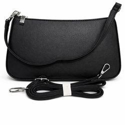 Black faux leather crossbody