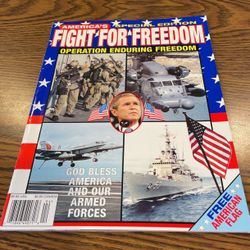 Ex Cond 2001 Fight For Freedom Magazine With Amer Flag Pullout