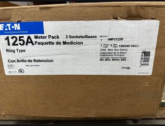 1MP2122R Eaton 125A Meter Pack 2-Socket Ring Type