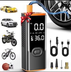 Tire Inflator Portable air compressor, 180PSI air pump for car tires with 25000mAh battery, one-click smart air pump tire inflator for cars, motorcycl