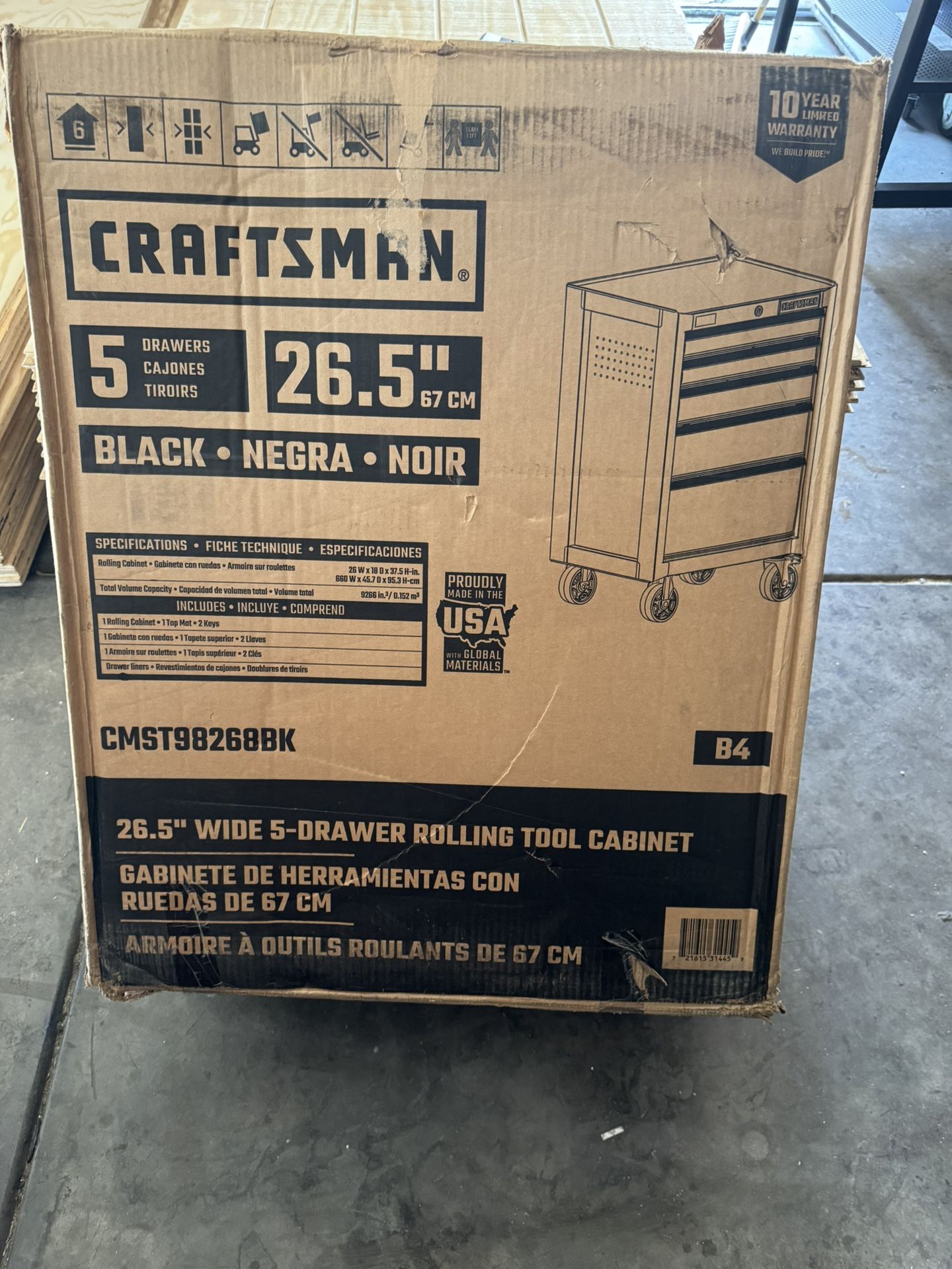 Craftsman 26.5 Wide Wide 5 Drawer Rolling Tool Cabinet