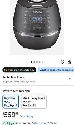 Cuckoo Smart IH Rice Cooker DHSR0609F