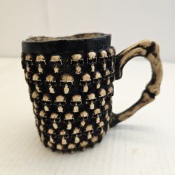 Skull Cluster Mug 3D Design – Handcrafted in Mexico – Gothic Skull & Bone Coffee Mug