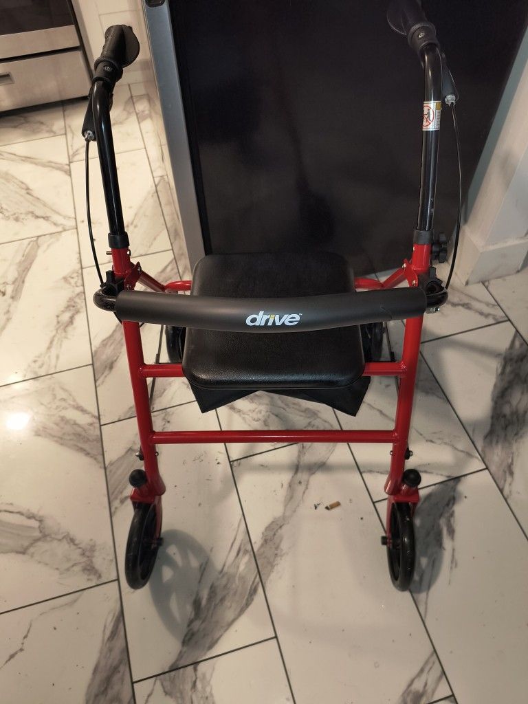 New ,Drive Red Walker With Seat And Storage Bag