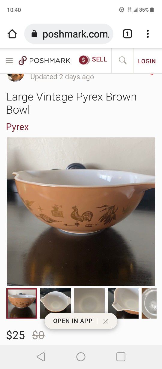 Vintage Pyrex Cinderella Large Bowl