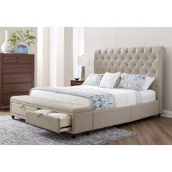 NEW IN BOX - Lane Sheridan Queen Storage Bench / Footboard - Tan