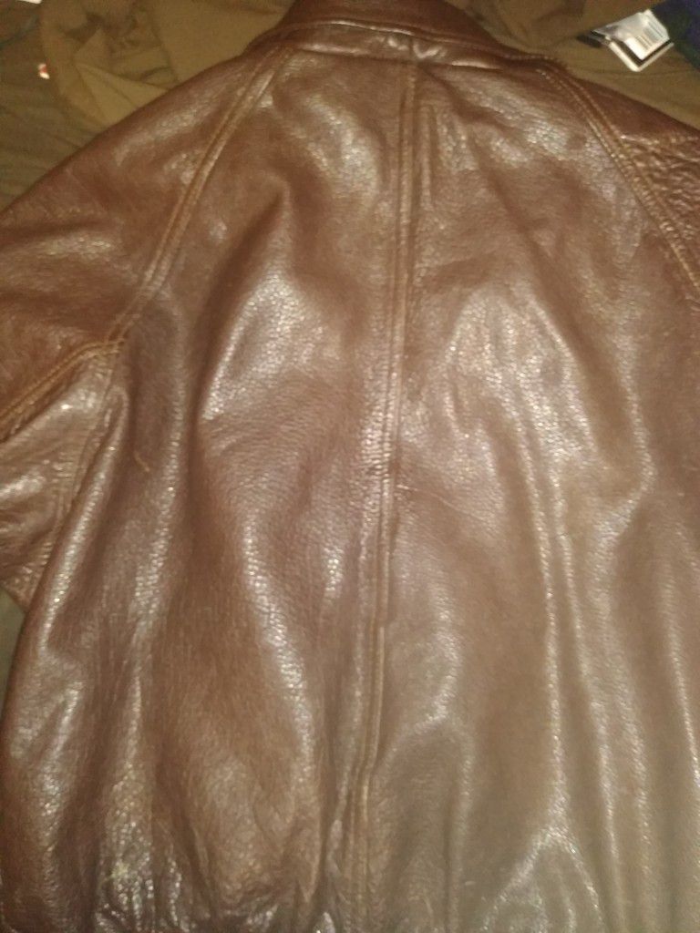Men's Small Wilson Leather Bomber Style Jacket