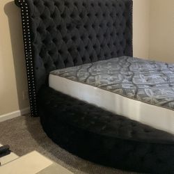 Queen Size Bluetooth Circle  Storage Bed 