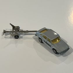 Vintage 1980’s Majorette Saab Turbo No. 284 & Boat Trailer Loose