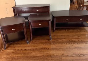 Wooden living room table set